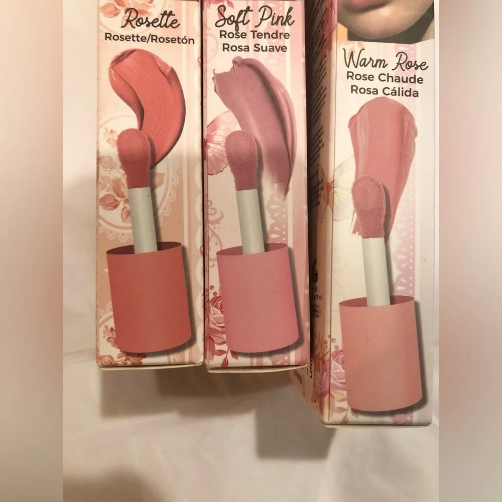 3pack hydrating liquid blush bundle in soft pink, warm‎ rose and rosette new